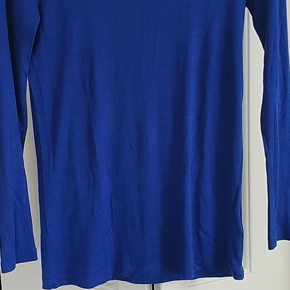 Daisy Fuentes Cobalt Blue Crew Neck Top Sz M - Picture 3 of 6